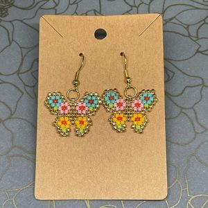 Butterfly handmade beaded earrings